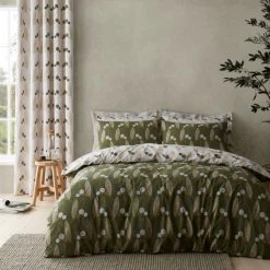 Elements Leaf Olive Duvet Cover And Pillowcase Set