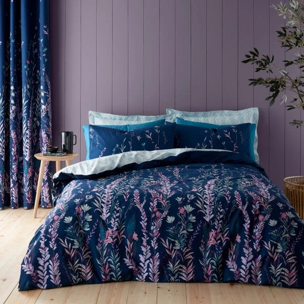 Dunelm Whimsical Floral Midnight 100% Cotton Duvet Cover And Pillowcase Set 3 Dunelm Whimsical Floral Midnight 100% Cotton Duvet Cover And Pillowcase Set