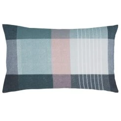 Dunelm Acton Check Teal Duvet Cover And Pillowcase Set -pillowcase shop 30771501 alt04