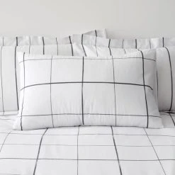 Dunelm Brooks Check White Duvet Cover And Pillowcase Set -pillowcase shop 30771520 alt03