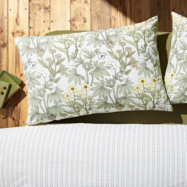 Natural History Museum Meadow Green 100% Cotton Duvet Cover And Pillowcase Set 6 Natural History Museum Meadow Green 100% Cotton Duvet Cover And Pillowcase Set - Image 4