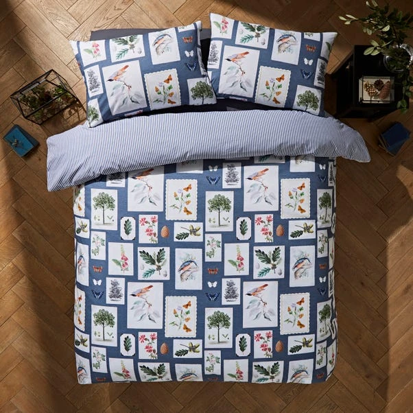 Natural History Museum Woodland Blue 100% Cotton Duvet Cover And Pillowcase Set 3 Natural History Museum Woodland Blue 100% Cotton Duvet Cover And Pillowcase Set