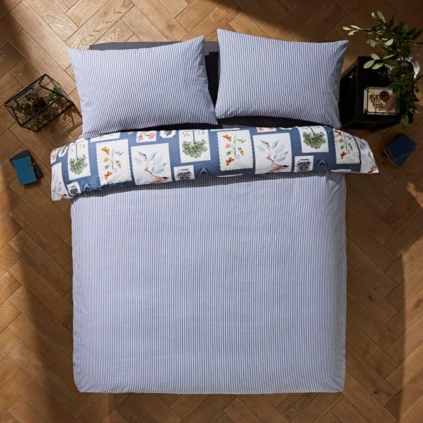Natural History Museum Woodland Blue 100% Cotton Duvet Cover And Pillowcase Set 4 Natural History Museum Woodland Blue 100% Cotton Duvet Cover And Pillowcase Set - Image 2