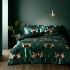 Dunelm Luxe Cranes Emerald Duvet Cover And Pillowcase Set -pillowcase shop 30771550