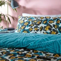 Furn Ayanna Teal Reversible Duvet Cover And Pillowcase Set -pillowcase shop 30771666 alt03
