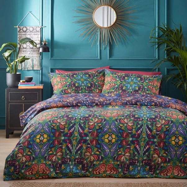 Furn Papilion Reversible Duvet Cover And Pillowcase Set 4 Furn Papilion Reversible Duvet Cover And Pillowcase Set - Image 2