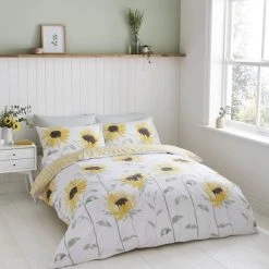 Catherine Lansfield Painted Sunflowers Duvet Cover And Pillowcase Set
