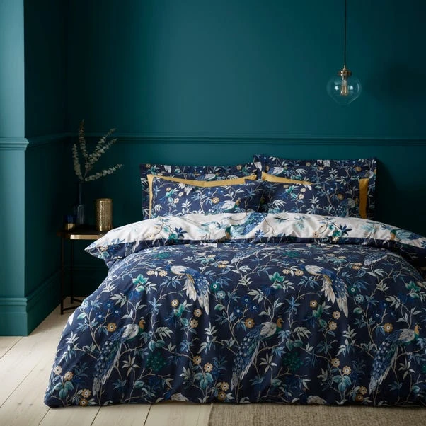 Dunelm Peacock Blue Duvet Cover And Pillowcase Set 4 Dunelm Peacock Blue Duvet Cover And Pillowcase Set - Image 2