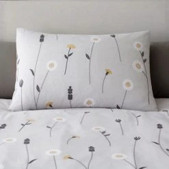 Dunelm Scandi Floral Grey Duvet Cover And Pillowcase Set -pillowcase shop 30772206 alt03