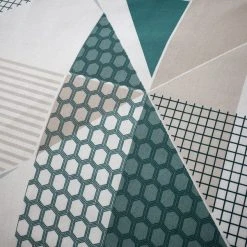 Dunelm Scandi Triangle Green Duvet Cover And Pillowcase Set -pillowcase shop 30772209 alt03