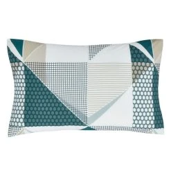 Dunelm Scandi Triangle Green Duvet Cover And Pillowcase Set -pillowcase shop 30772209 alt05