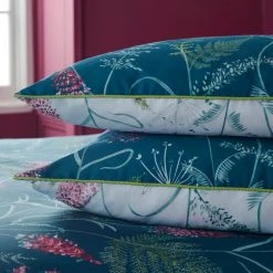 Dorma Winter Garden Teal 100% Cotton Reversible Duvet Cover And Pillowcase Set -pillowcase shop 30772255 alt03