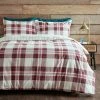 Dunelm Piper Red Check 100% Brushed Cotton Duvet Cover And Pillowcase Set -pillowcase shop 30780522