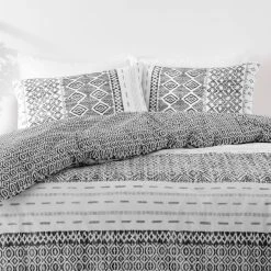 Dunelm Jax Global Black 100% Cotton Duvet Cover And Pillowcase Set -pillowcase shop 30782192 alt02