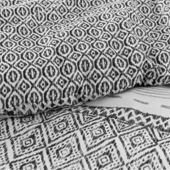 Dunelm Jax Global Black 100% Cotton Duvet Cover And Pillowcase Set -pillowcase shop 30782192 alt03