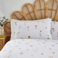 Dunelm Pressed Floral Yellow 100% Cotton Duvet Cover And Pillowcase Set 10 Dunelm Pressed Floral Yellow 100% Cotton Duvet Cover And Pillowcase Set -pillowcase shop 30783531 alt02