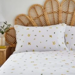 Dunelm Pressed Floral Yellow 100% Cotton Duvet Cover And Pillowcase Set 11 Dunelm Pressed Floral Yellow 100% Cotton Duvet Cover And Pillowcase Set -pillowcase shop 30783531 alt03