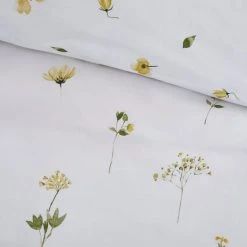 Dunelm Pressed Floral Yellow 100% Cotton Duvet Cover And Pillowcase Set 13 Dunelm Pressed Floral Yellow 100% Cotton Duvet Cover And Pillowcase Set -pillowcase shop 30783531 alt05