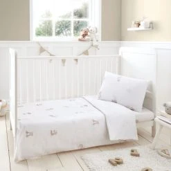 Dunelm Baby Bears 100% Cotton Cot Bed Duvet Cover And Pillowcase Set
