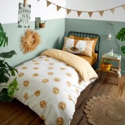 Dunelm 3D Lion Single Yellow Duvet Cover And Pillowcase Set