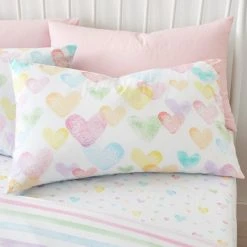 Dunelm Rainbow Hearts Duvet Cover And Pillowcase Set -pillowcase shop 30792070 alt03