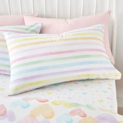 Dunelm Rainbow Hearts Duvet Cover And Pillowcase Set -pillowcase shop 30792070 alt04