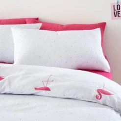 Dunelm Flamingo Pink Duvet Cover And Pillowcase Set -pillowcase shop 30792084 alt02