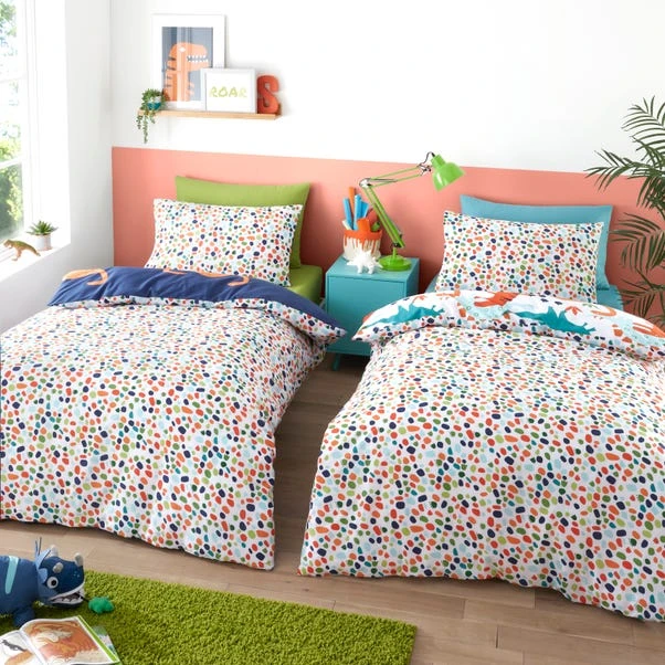 Dunelm Pack Of 2 Bright Dinosaur Duvet Cover And Pillowcase Set 4 Dunelm Pack Of 2 Bright Dinosaur Duvet Cover And Pillowcase Set - Image 2