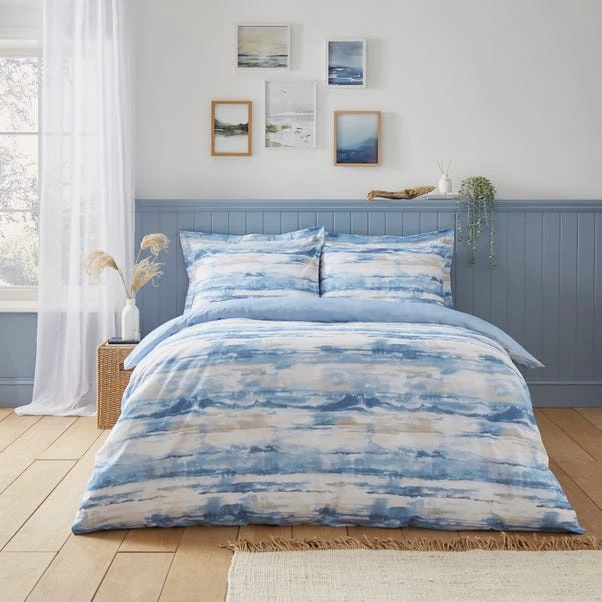 Dunelm Watercolour Landscape Blue Duvet Cover And Pillowcase Set 3 Dunelm Watercolour Landscape Blue Duvet Cover And Pillowcase Set