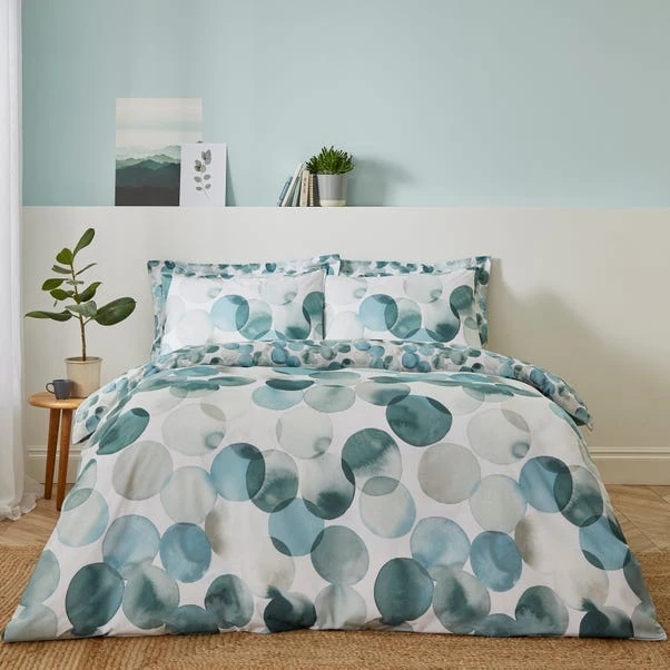 Dunelm Watercolour Circles Teal Oxford Pillowcase 7 Dunelm Watercolour Circles Teal Oxford Pillowcase - Image 5