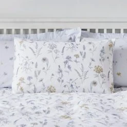 Dunelm Floral Stem Purple Duvet Cover And Pillowcase Set -pillowcase shop 30798241 alt02