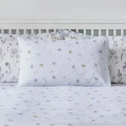 Dunelm Floral Stem Purple Duvet Cover And Pillowcase Set -pillowcase shop 30798241 alt03