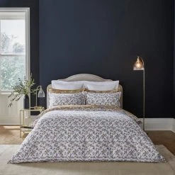 Dorma Evander Ochre Cotton Duvet Cover And Pillowcase Set -pillowcase shop 30798770 alt01