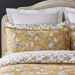 Dorma Evander Ochre Cotton Duvet Cover And Pillowcase Set -pillowcase shop 30798770 alt03