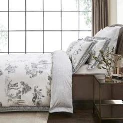 Dorma Pelion Toile Slate Cotton Duvet Cover And Pillowcase Set -pillowcase shop 30799127 alt02