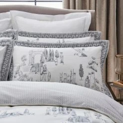 Dorma Pelion Toile Slate Cotton Duvet Cover And Pillowcase Set -pillowcase shop 30799127 alt03