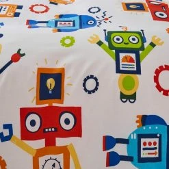 Dunelm Robots Blue Duvet Cover And Pillowcase Set -pillowcase shop 30799757 alt02