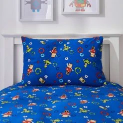 Dunelm Robots Blue Duvet Cover And Pillowcase Set -pillowcase shop 30799757 alt05