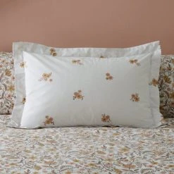 Dunelm Louella Floral Terracotta Duvet Cover And Pillowcase Set -pillowcase shop 30801094 alt02
