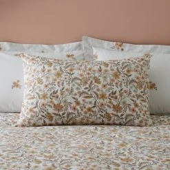 Dunelm Louella Floral Terracotta Duvet Cover And Pillowcase Set -pillowcase shop 30801094 alt03