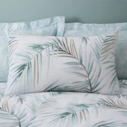 Dunelm Serenity Palm Leaf Seafoam Duvet Cover And Pillowcase Set -pillowcase shop 30801099 alt02