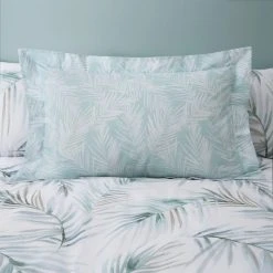 Dunelm Serenity Palm Leaf Seafoam Duvet Cover And Pillowcase Set -pillowcase shop 30801099 alt03