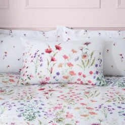 Dunelm Watercoloured Floral Pink Duvet Cover And Pillowcase Set -pillowcase shop 30801114 alt02