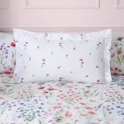 Dunelm Watercoloured Floral Pink Duvet Cover And Pillowcase Set -pillowcase shop 30801114 alt03
