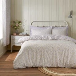 Dunelm Madeline Ditsy Purple Duvet Cover And Pillowcase Set