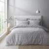Dunelm Tristan Stripe Grey Duvet Cover And Pillowcase Set