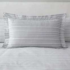 Dunelm Tristan Stripe Grey Duvet Cover And Pillowcase Set -pillowcase shop 30801147 alt03
