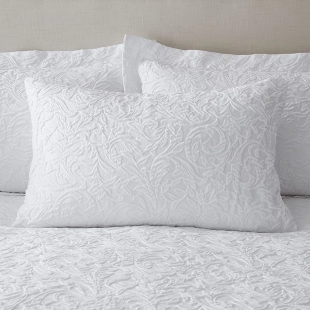 Dunelm Stanton Jacquard White Duvet Cover And Pillowcase Set 4 Dunelm Stanton Jacquard White Duvet Cover And Pillowcase Set - Image 2