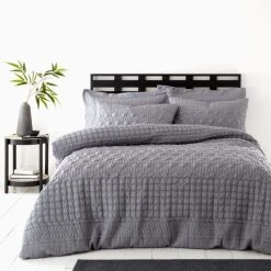 Dunelm Billie Grey Duvet Cover And Pillowcase Set