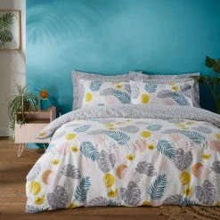Dunelm Tropical Leaf Duvet Cover And Pillowcase Set